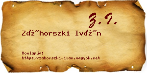 Záhorszki Iván névjegykártya