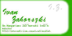 ivan zahorszki business card